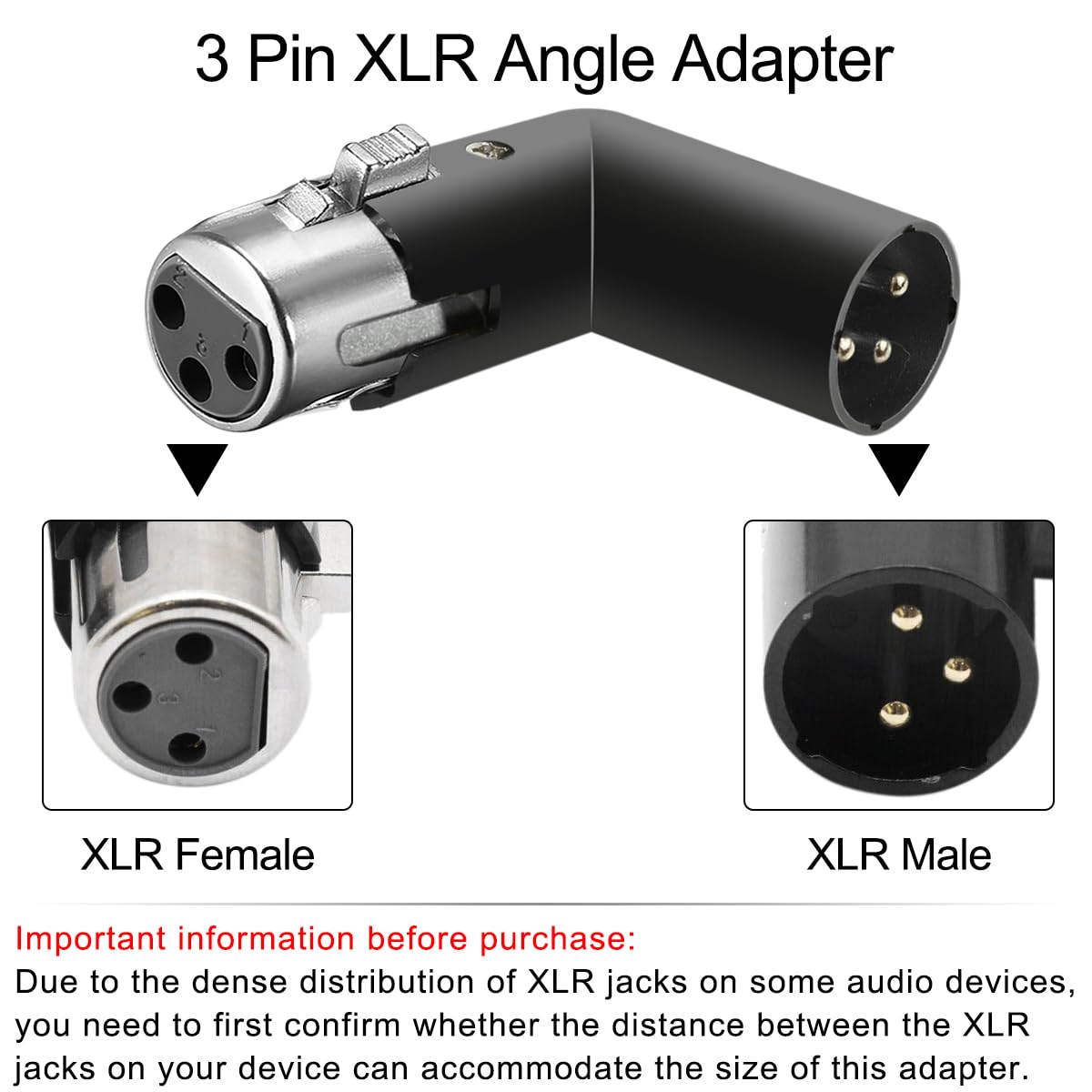 Amazon.co.jp: Xiatiaosann XLR アングル アダプター 3ピン デュアル